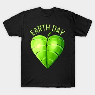 Heart Shaped Leaf For Earth Day T-Shirt